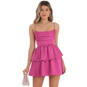 Lucy in the sky crepe ruffle dress